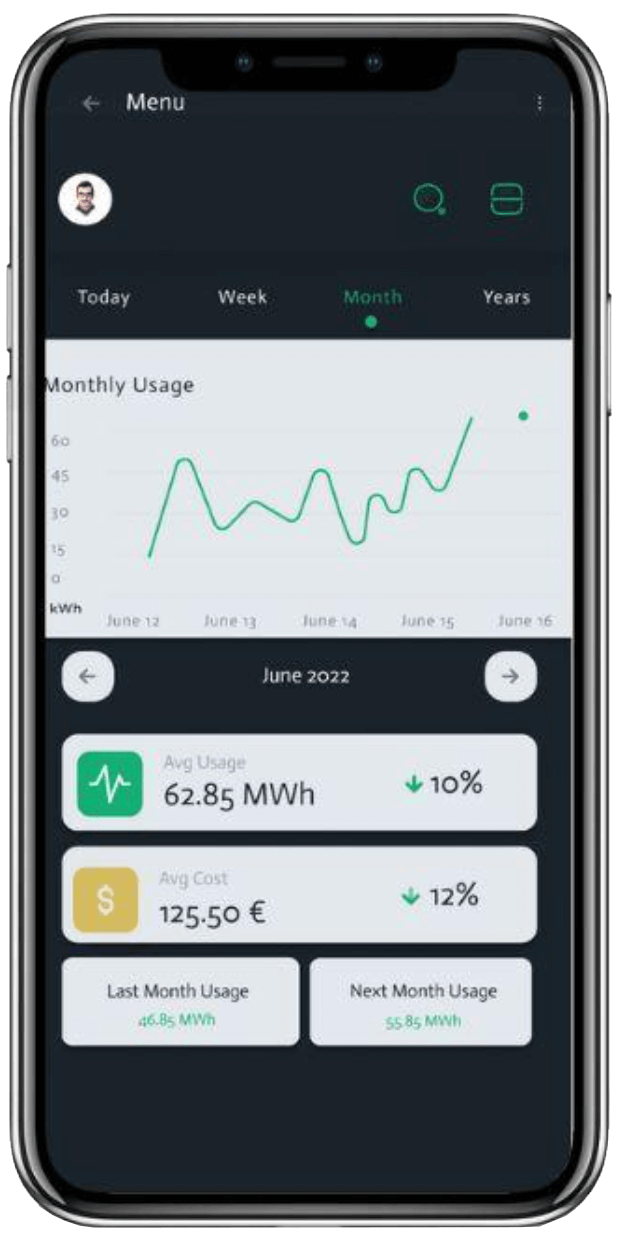 Ein User Interface von Endeema auf dem Smartphone